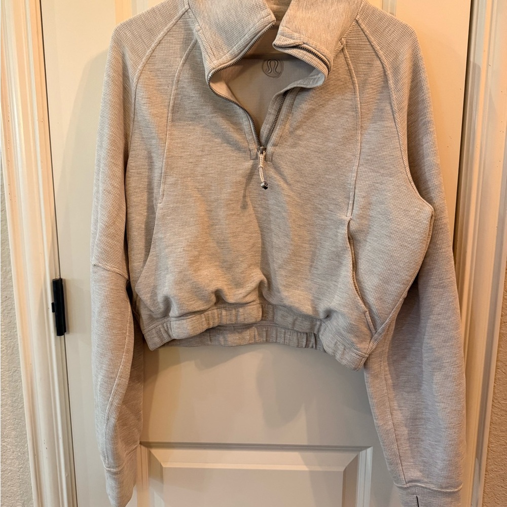 lululemon Scuba Cropped Funnel Neck Half Zip Waffle Knit